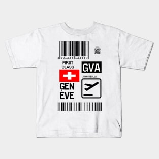 Geneva Switzerland travel ticket Kids T-Shirt